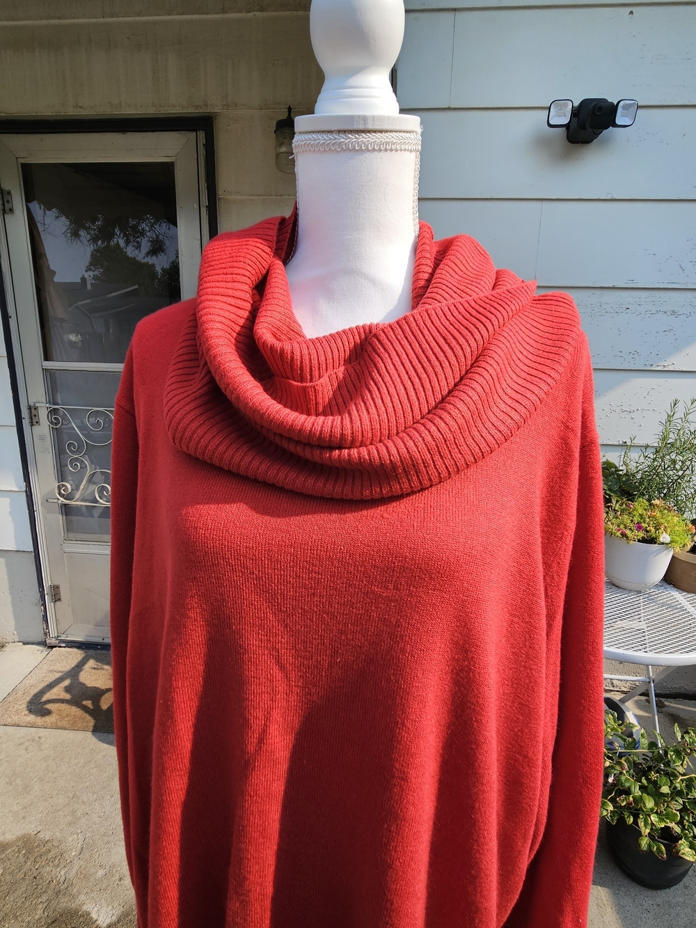 IMAN Red (Detached) Cowl Neck Women's Sweater 5x